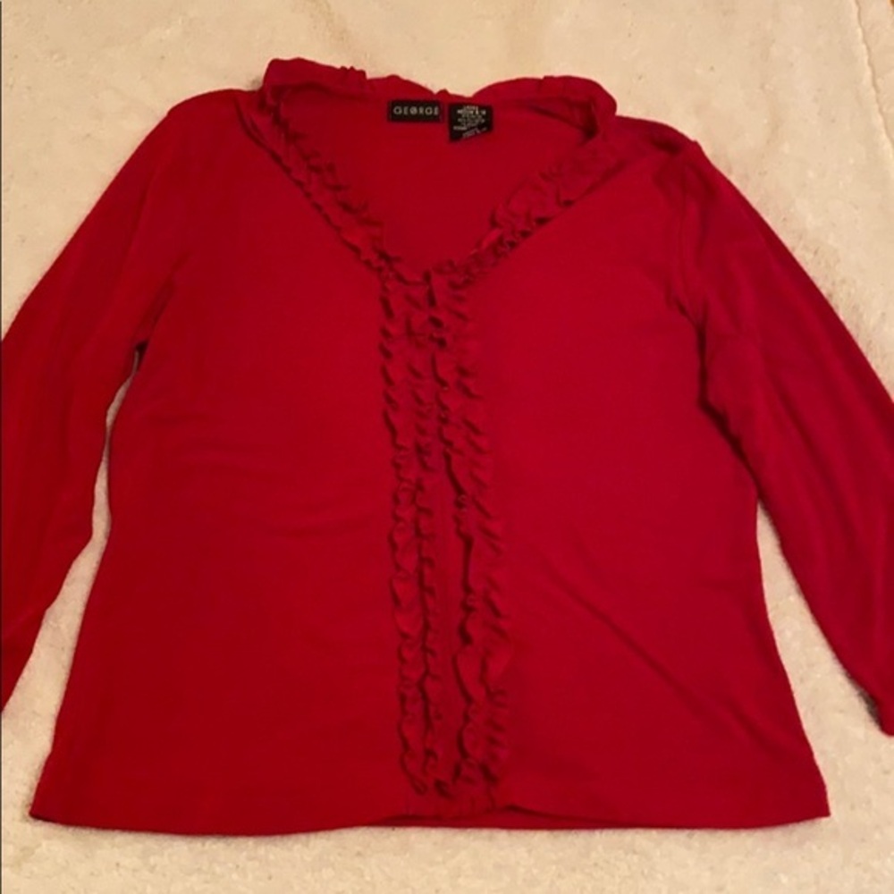 Red top with ruffles